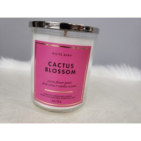 NEW‎ WHITE BARN (CACTUS BLOSSOM) Bath & Body Works Single Wick Candle HTF - Picture 4 of 4
